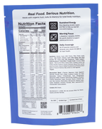 Macronova Blueberry Pecan Cinnamon pouch, back of pack