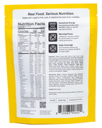 Macronova Chocolate Peanut Banana pouch, back of pack