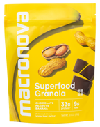 Macronova Chocolate Peanut Banana pouch, front of pack