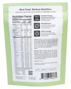 Macronova Green Apple Almond Cinnamon pouch, back of pack