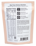Macronova Raspberry Coconut Cashew pouch, back of pack