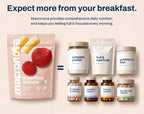 Expect more from your breakfast. Macronova Raspberry Coconut provides comprehensive daily nutrition, keeping you full and focused every morning: complete protein, fruit and superfoods, prebiotics and fiber, 27 vitamins and minerals, cognitive support, immune support, and hair, skin and nails support.