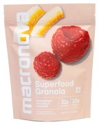 Macronova Raspberry Coconut Cashew pouch, front of pack