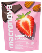 Macronova Strawberry Almond Chocolate pouch, front of pack